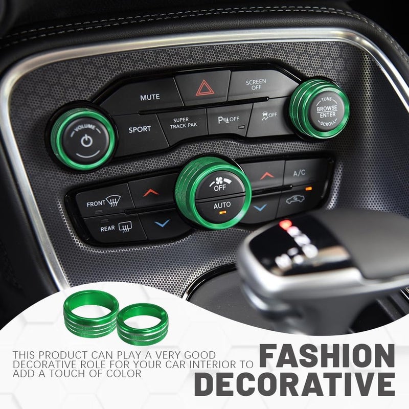 DWARFOO 3PCS Air Conditioner Switch Button Knob Cover, Aluminum Alloy A/C Decal Trim Rings, Car Interior Decor Accessories AC Climate Control Knob Outer Ring Replacement for Dodge Challenger Durango 2015-2022 - Image 5